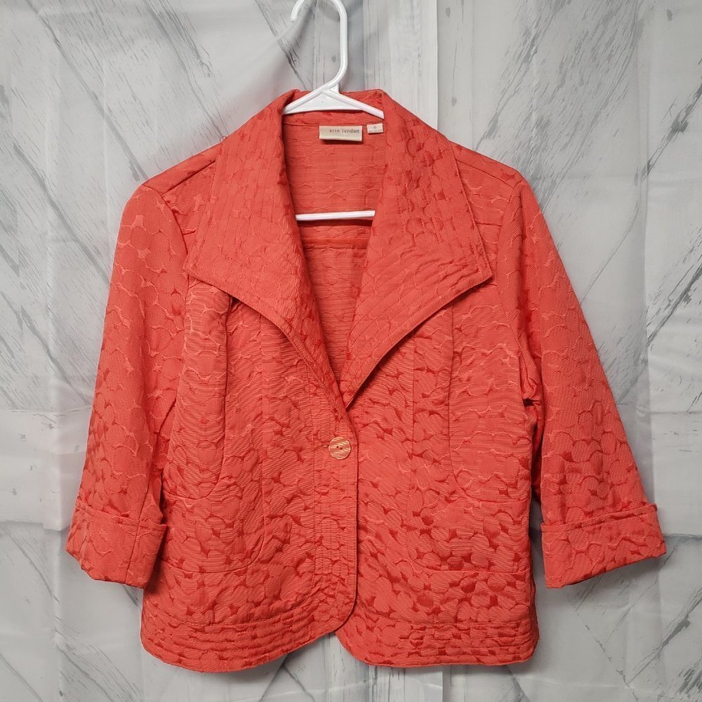 erin london Coral Lace Textured Blazer
